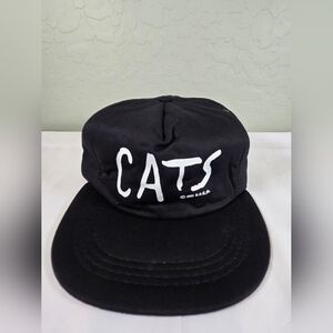 Vintage Cats Broadway Musical Cap Hat Snapback Adjustable Black RUG 1981